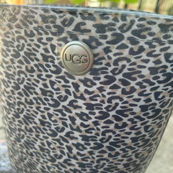Ugg Women's Shaye Leopard Print Rain Boots Waterproof Outdoor Goulashes Size 10 - Picture 10 of 11
